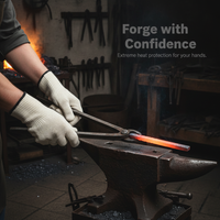 Aramid Heat Resistant Gloves for Industrial Welding, Firefighting, and Steelmaking - Thickened, Extended, Cut-Resistant