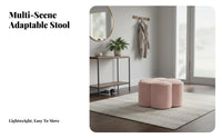 plush fabric Upholstery Flower-Shaped Plush Stool Multi-Functional Flower-Shaped Pouf Multipurpose Footstool Soft Padded Seat for Adults, Homeowners, Interior Decorators, Entryway, Living Room, Bedroom