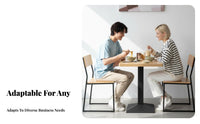 Easy to Clean Table and Seating Group Simple Design Pedestal Table and Bull Curve Chair Set Long-Lasting Commercial Furniture Thickened Tabletop for Business Owners, Diners, Cafe Proprietors, Milk Tea Shop, Diner, Dining Room