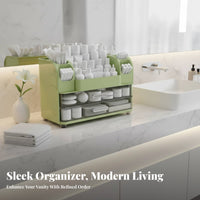 Tiered Cosmetic Case with Drawers Compartmentalized Design for Bedroom, Students