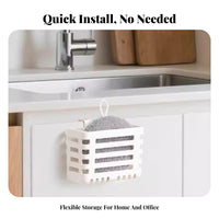 No-Tools-Required-Tool-Less Organizer Basket No Tools Required Cabinet Door Organizer Cabinet Door Storage Holder