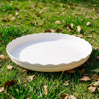Plant Trays and Saucers with Wavy Rim, Heavy Duty Pot Saucers for Pot Drip, Assorted Colors Round Base for Garden Plants and Outdoor Plants