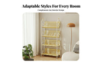 Space-Saving Design Narrow Multi-Tier Bookshelf accessibleShelf Design Multi-Tier Rolling Book Trolley Lockable Casters Mobile Shelving Single Unit Sturdy Long-Lasting for Apartment Dwellers, Homeowners, Small Areas, Kids' Room, Bedroom, Classroom