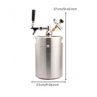 Stainless Steel Mini Keg Handhold Cutouts Modest Brew Container Keg Connector Fittings Drink Container