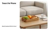 Rectangular Woven Tray with Handles Handmade for Living Room, Hosts, Cafe Owners
