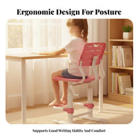 Height Adjustable Ergonomic Split-spinerest Chair Lumbar Support children's Furniture Breathable pad Study Seat effortless Rolling casters for Students, Teenagers, Parents, Writing, perusing, School, Bedroom