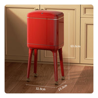 Rolling Trash Can Easy to Move Tall Kitchen Garbage Bin Wheeled for Living Room