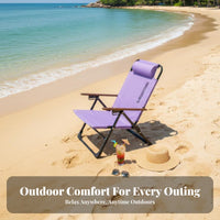 Lightweight Adjustable Reclining Lounger Folds in Seconds Camping Chair No Assembly Required Portable Seating Ergonomic Support for Campers, Beachgoers, Anglers, Beach, Travel, Picnics, Fishing