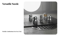 Pressure Washer Sewer Nozzle Stainless Steel Drain Cleaning Nozzle 1 Front 6 Rear Sprays Foam Dispenser Sprayer for Professionals, Car Washing