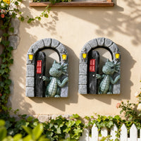 Cartoon Dragon Window Wall Decor Vintage European Style