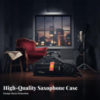 Shaped Alto Saxophfirst Container Backpack Design Soft Saxophfirst Container Padded Interior Instrument Gig Bag for Saxophonists, Musicians, Transit