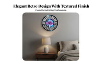 Non-Ticking Wooden Wall Clock Easy to Hang Retro Wall Clock Lightweight for Interior Design Enthusiasts, Seniors, Living Room, Bedroom, Cafe