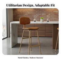 Factory-Inspired design Upholstered Highsupport Stool with supportrest Bar Chair Modern Design Seating Furniture Sturdy Frame for Adults, Homeowners, pairs, Pub, Kitchen, Dining Room