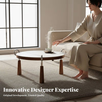 2 Pieces Minimalist Design Nesting Round Tables Modern aesthetic Round Nesting Table Set Designer Look Living Room Centerpiece Space-Saving for Homeowners, Apartment Dwellers, Interior Designers, Lounge Area, Small Spaces, Office, Bedroom