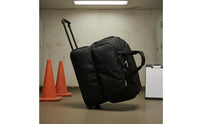 Wheeled Athletic Duffel Zippered Compartments Rolling Duffel Bag Soft Textile