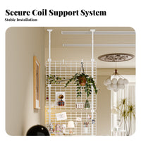 No-Drill Installation Tension Pole mesh Divider Space Saving Partition Screen Multi-Functional Organizer Rack Customizable Layout for Renters, Apartment Dwellers, Students, Bedroom, Home Office