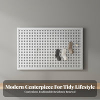 Round Hole Pegboard Panel Multi-Functional Metal Pegboard Organizer Rust-Resistant Heavy Duty Tool Board for Garage, Kitchen, Study Room