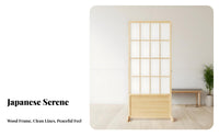 Zen Aesthetic Folding Shoji Divider Foldable Design Japanese Shoji Screen Movable Partition Wall Freestanding for Photographers, Interior Designers, Office Workers, Living Room, Hotel, Photo Studio, Bedroom