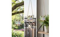 Fairy Swing Ornament Hanging Fairy on Swing Hand-Painted for Patio, Flower Pot