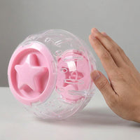 17cm Illuminated Stellar Sky Hamster Orb, Transparent Hamster Spheres for Dwarf Hamsters and Guinea Pigs, Silent Freestanding Exercise Toy with Strap