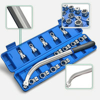 15-Piece Pulley Adjustment Tool Kit Curved Belt Tensioner Tool Kit Multi-Size Portable for Mechanics