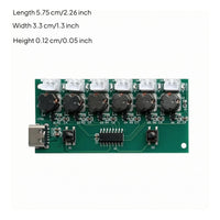 DC 5V Six-Jet Humidifier Module 6 Jacks USB Humidifier Control Board Push Button Atomization Control Board Green PCB