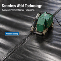 Geomembrane Pond Liner, 0.5mm Flexible Waterproof Pond Liners for Outdoor Ponds, Black Anti-Seepage Polymeric Film for Water Garden