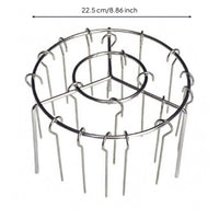 Air Fryer Grill Skewer Rack Upright Legs Stainless Steel Kabob Rack Silver Finish Round Stainless Steel Grill holder