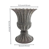 Vintage Metal Vase with Scalloped Rim Tabletop Vase with Pedestal Base Elegant Flower Holder Versatile for Wedding Planners, Florists, Table Decoration, Banquets