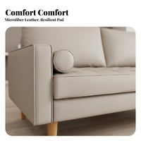 Space-Saving Minimalist Loveseat Modern Design Upholstered Settee Comfortable Seating Sofa High-Resilience Foam Cushions for Apartment Dwellers, Small small-space dwellers, Young Adults, Bedroom, Studio, Home Office