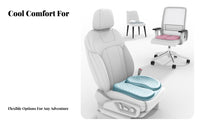 All-Season Use Silic Single Car Seat Mat Anti-Slip Cooling Gel Seat Cushion Easy to Clean for Office Workers Women, Truck, Home