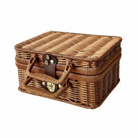 Handmade Woven Gift Basket Vintage Design Handwoven Wicker Basket Portable Handle Home Storage Multi-Purpose for Brides