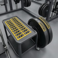 Pounds and Kilograms Weight Stack Label Sheet Two-Column Layout Weight Label Sticker Sheet Yellow Border for Gym
