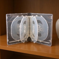 Translucent 10-Disc Storage Case Hard Plastic High-Definition Disc Case Hinged Spine Two Tray