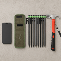 camping tent pegs and hammer set