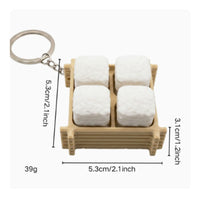 Tofu Keychain Decorative Miniature Crate Keychain Ornament Lightweight Pocket-Friendly for Fidgeters, Everyday Carry