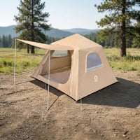 Quick Setup Inflatable Tent with Awning Long-Lasting Inflatable Cabin Tent Windproof Spacious for Families, Camping