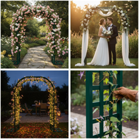 Garden Arch Trellis for Climbing Plants, Heavy Duty Metal Pergola for Outdoor Yard & Patio
