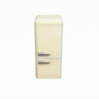 Dollhouse Refrigerator Interior Light Dollhouse Fridge Silver Handles 1:12 Scale Fridge