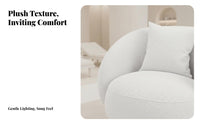 Wabi-Sabi Inspired Curved Sectional Sofa Creamy cream Curved sectional Sofa Minimalist Aesthetic Lounge Seating Deep Seat for Interior Designers, Business Owners, cosmetics studio, Reception Area, Living Room, Hotel Lobby
