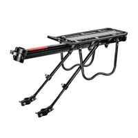 Rear Rack with Guard Bar Heavy Duty Cycle Rear Rack Bike Luggage Carrier Sturdy Aluminum Alloy Reinforced for Tourists