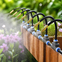 Grey PE Irrigation System Garden, Adjustable Flow Watering Systems, DIY Set for Home Gardening, Boyau d'arrosage Water Saving