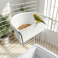Bird Feeder and Bird Food Cup set of four, PP Material attachable Bird Food Dispenser, Pet Bird Food Holder for Parrots and Hanging Pet Bird Supplies
