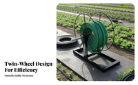 Easy Winding Hand Crank Hose Reel Multi-Purpose Irrigation Hose Winder Detachable Design Agricultural Equipment Space Saving for Firefighters, Maintenance Personnel, Farm, Yard, Patio, Workshop