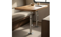 Rv Table Rectangular Tabletop Telescopic Table Rounded Corners for Vehicle Interior, Compact Areas
