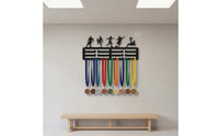 Showcase Your Achievements Running Medal Holder Sturdy and Long-Lasting Wall Mounted Medal Hanger Great Gift Idea Athlete Awards Display Cut for Runners, Athletes, Home Gym, Living Room, Bedroom