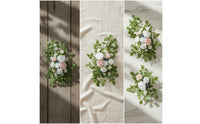 Draped Wedding Arch Flowers with Textile White Floral Swag with Greenery Lightweight Artificial Flower Swag Reusable for Brides