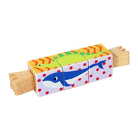 Smooth Rotate Twist Block Puzzle Compact Wooden Block Puzzle Learning Grasping Toy Educational for Playrooms