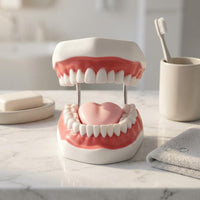 Visible Mouth Interior Brushing Practice Model Coil Hinges Tooth Brushing Model Pink Gums Teaching Aid