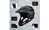 Bike Helmet with Detachable Chin Guard CE Certified Helmet with Detachable Chin Bar Impact-Resistant Removable